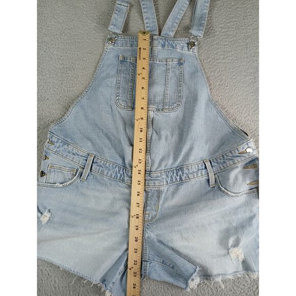Isabel Maternity Overalls Womens 8 Blue Denim Shorts Bib Shortall Pregnancy NWT - Picture 5 of 12
